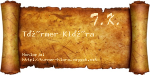 Türmer Klára névjegykártya